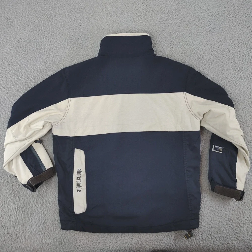 Abercrombie & Fitch Jacket Mens Medium Blue White 1892 Mountain Outerwear Zip-Up